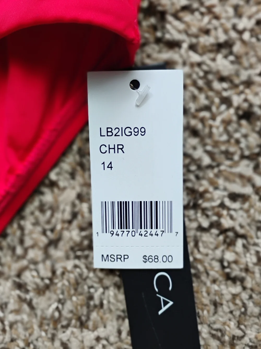 NWT La Blanca Island Goddess Crossover Bikini Bottom 14 Cherry Red